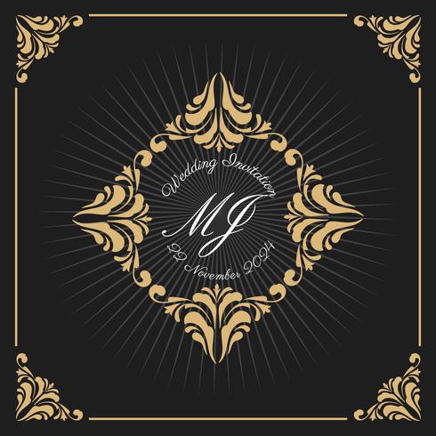 Vintage Luxury Monogram Logo Template vector