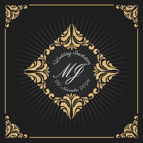 Vintage Luxury Monogram Logo Template vector