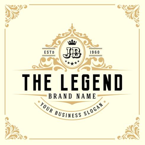 Vintage Luxury Monogram Logo Template vector