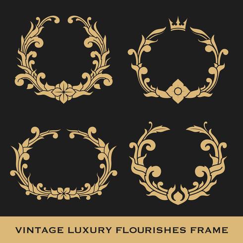 Set of Vintage Luxury Monogram Frame Template Design vector