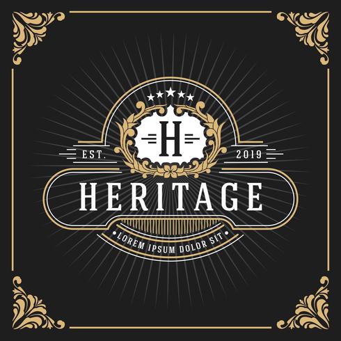 Vintage Luxury Monogram Banner Template Design vector