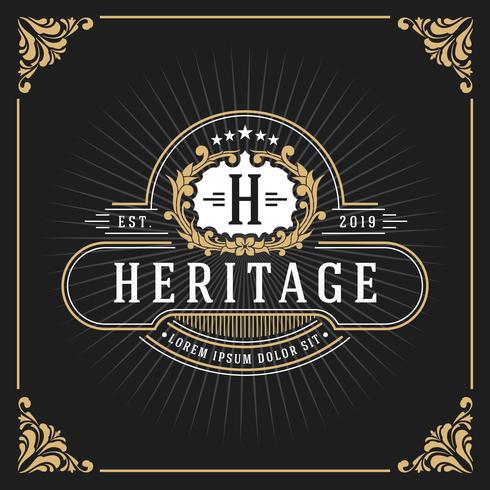 Vintage Luxury Monogram Banner Template Design vector