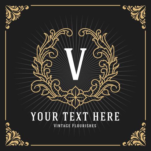 Vintage Luxury Monogram Banner Template Design vector