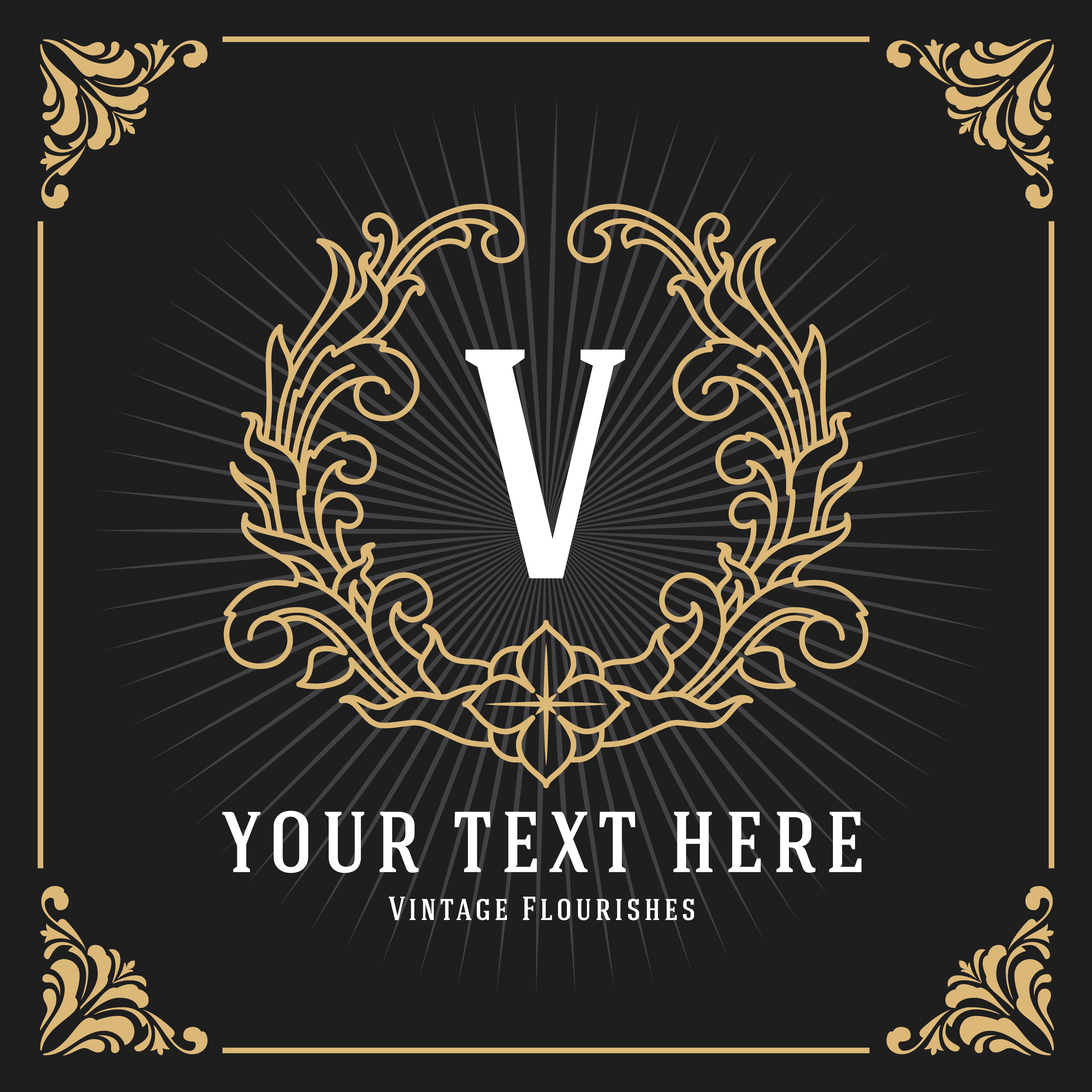 Download Vintage Luxury Monogram Banner Template Design 262668 Vector Art at Vecteezy