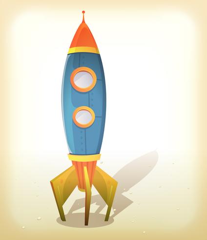 Retro Spaceship Landing vector