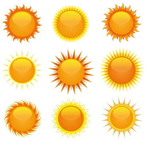 Shiny Suns Set vector