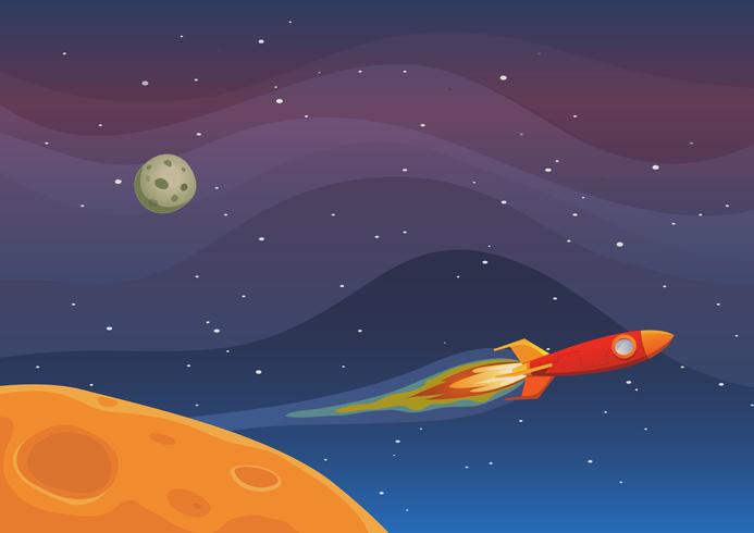 Spaceship Travel In Space vector