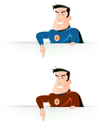 Comic Super Hero señal de señalar vector