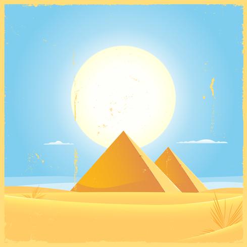 Cartel cuadrado de la pirámide de Giza vector