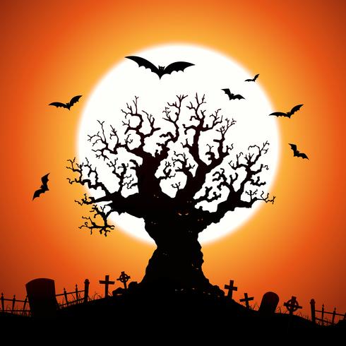 Árbol de halloween vector