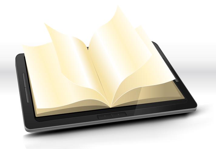 Open Book In Tablet PC vector