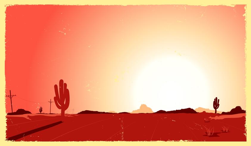 Calor del desierto occidental vector
