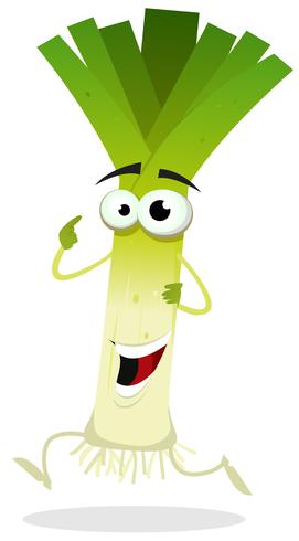 Cartoon Happy Leek Character vector