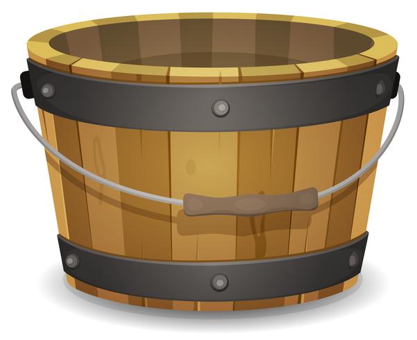 Cartoon Wood Bucket vector