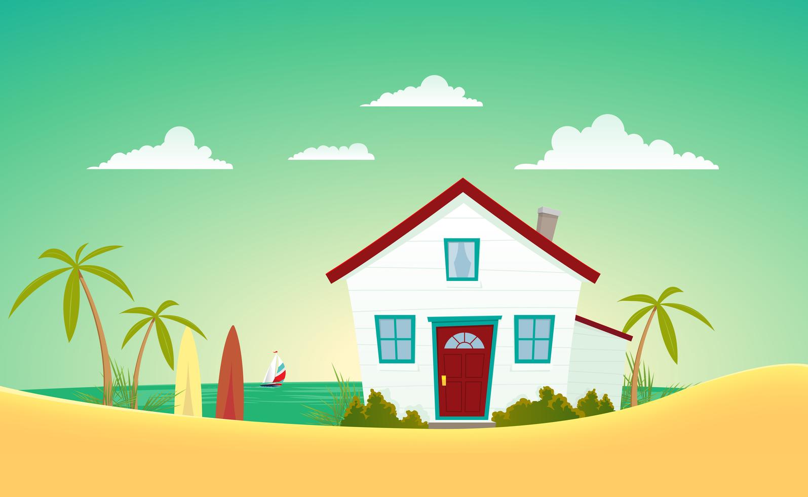 Casa De La Playa 262843 Vector En Vecteezy House Of The Beach Vector