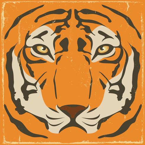 Vintage Tiger Stripes On Grunge Background vector
