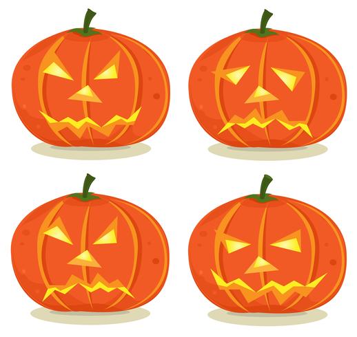 Set de calabazas de Halloween vector