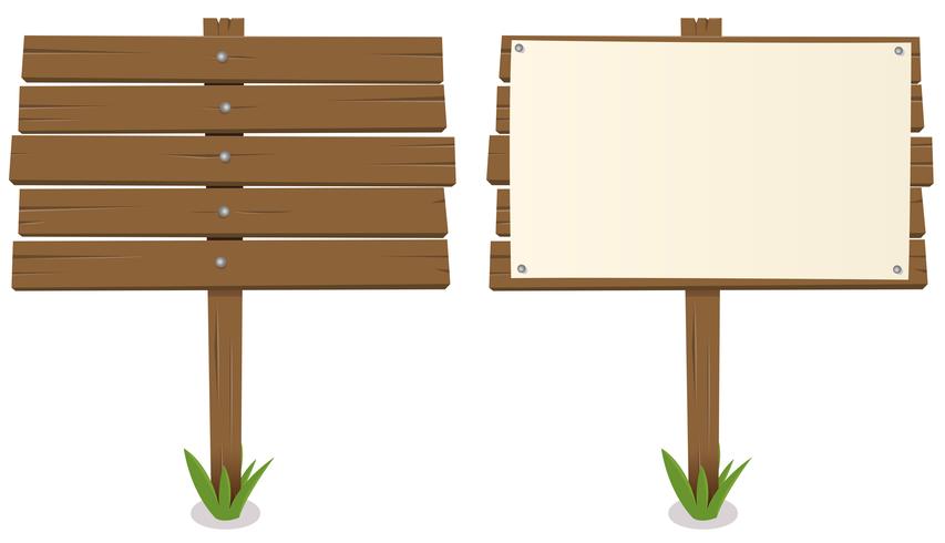 Tablero de madera de dibujos animados vector