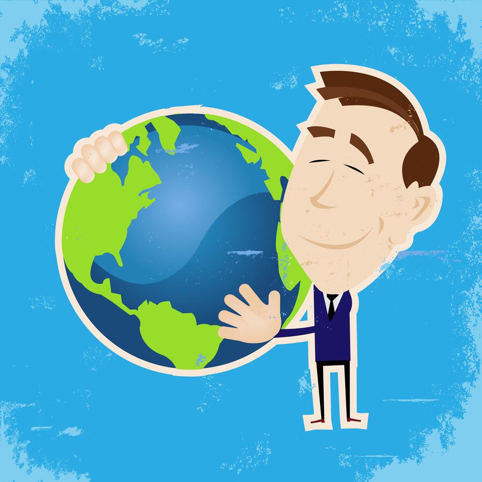 Man Loving Earth 262940 Vector Art at Vecteezy