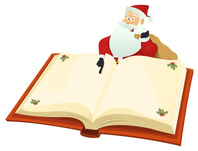 Santa Pointing Book vector