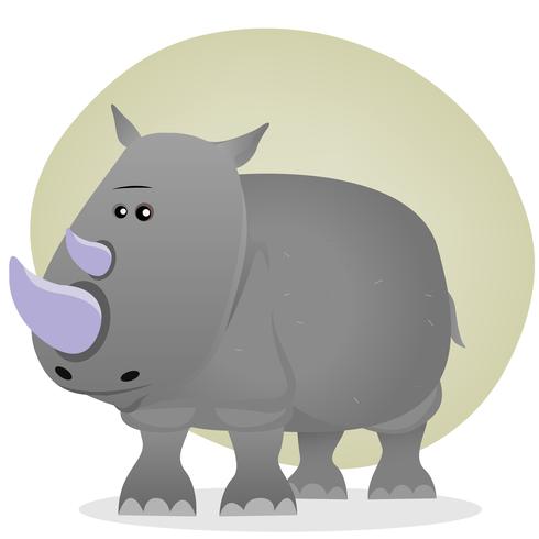 Cute Cartoon Rhino vector