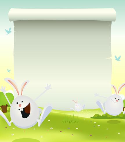 Spring Easter Bunnies Background vector