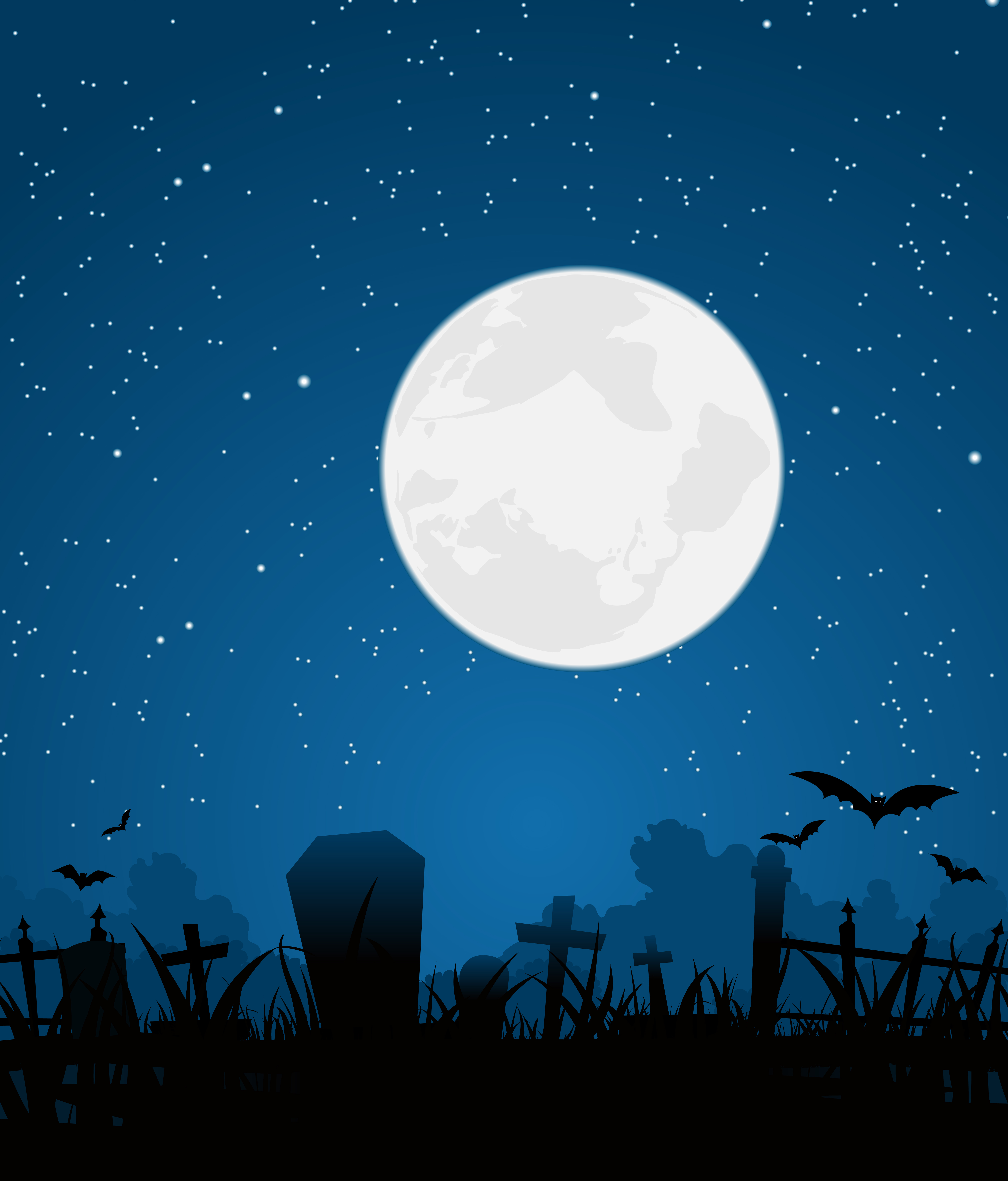 Download Halloween Moon And Graveyard - Download Free Vectors ...