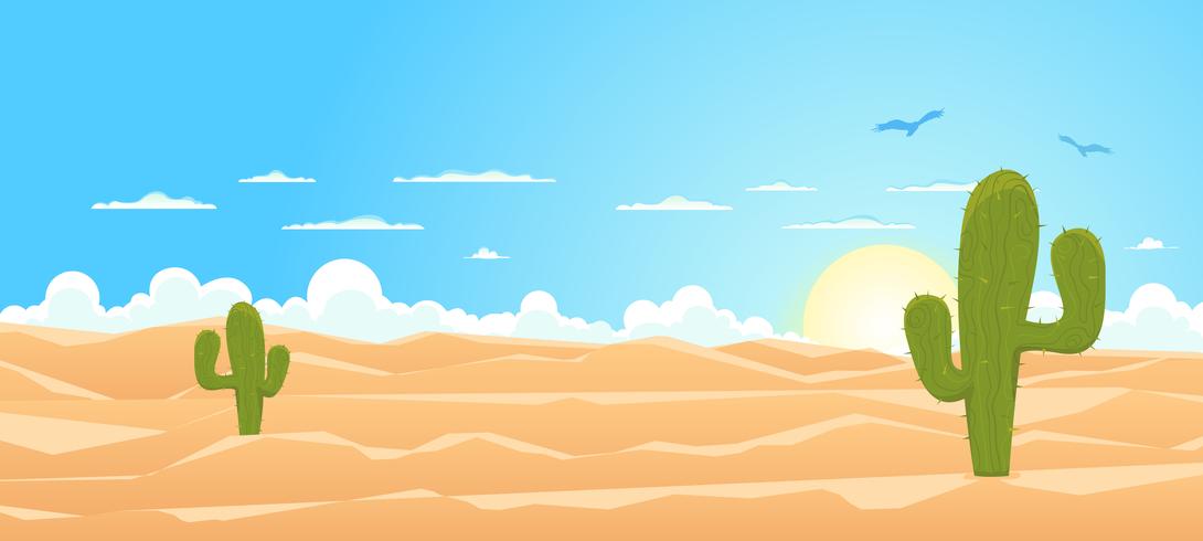 Cartoon Wide Desert vector