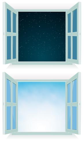 Ventana Abierta - Noche y Día vector