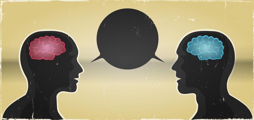 Grunge Man And Woman Communication Background vector