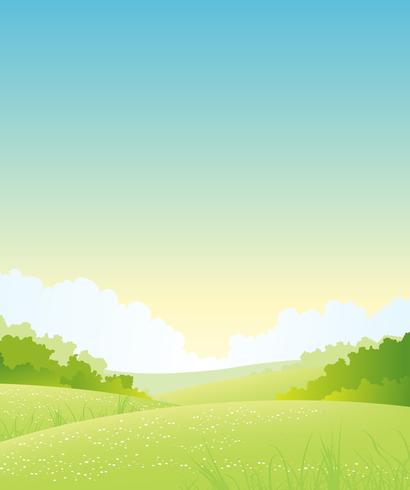 Verano o primavera naturaleza paisaje vector