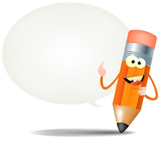 Cartoon Happy Pencil Character vector