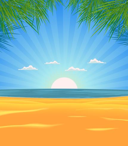 Paisaje de playa de verano vector