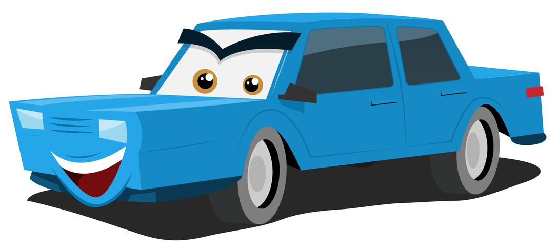 Personaje de coche azul vector