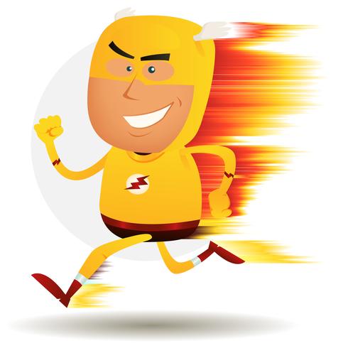 Comic Fast Running Superhero vector