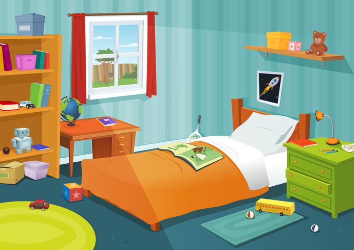 Un dormitorio para niños vector