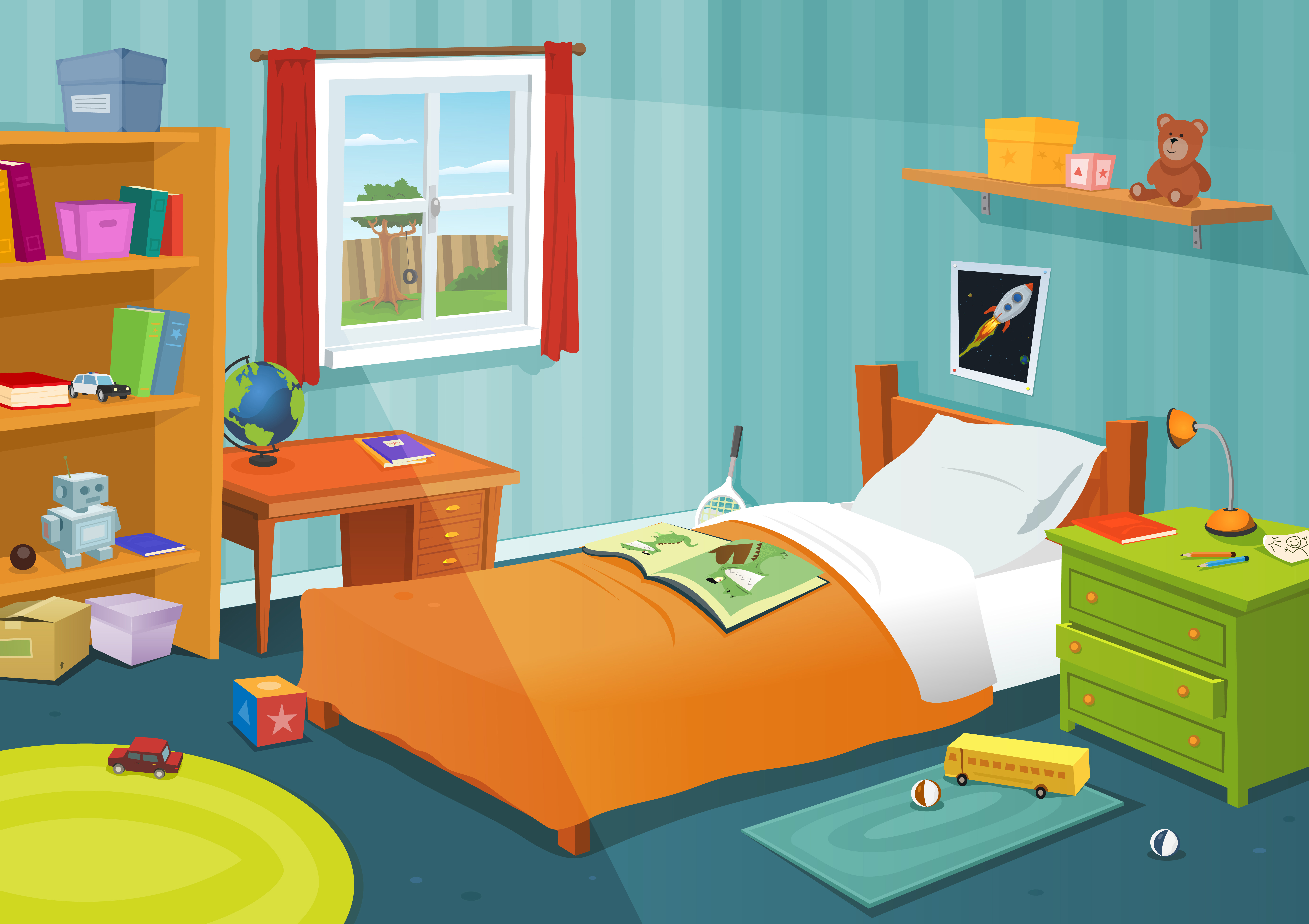 Some Kid Bedroom 263172 Vector Art at Vecteezy