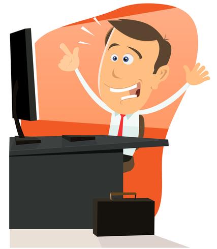 Happy Man On The Web vector