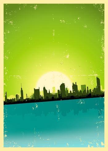 Grunge City Landscape vector