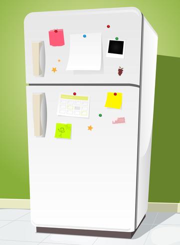 Fridge With Notes vector