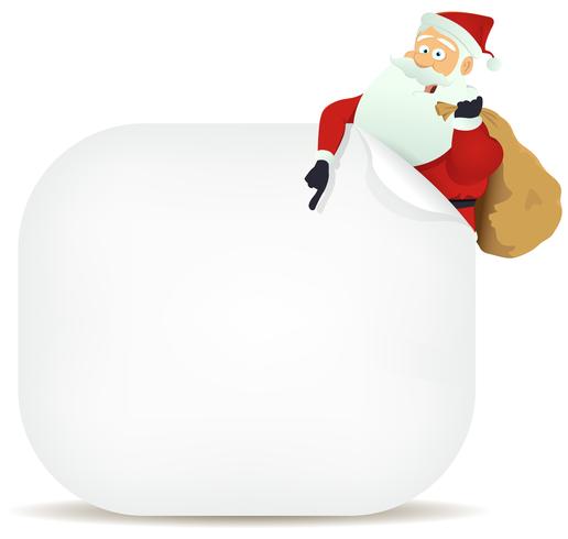 Santa apuntando signo en blanco vector