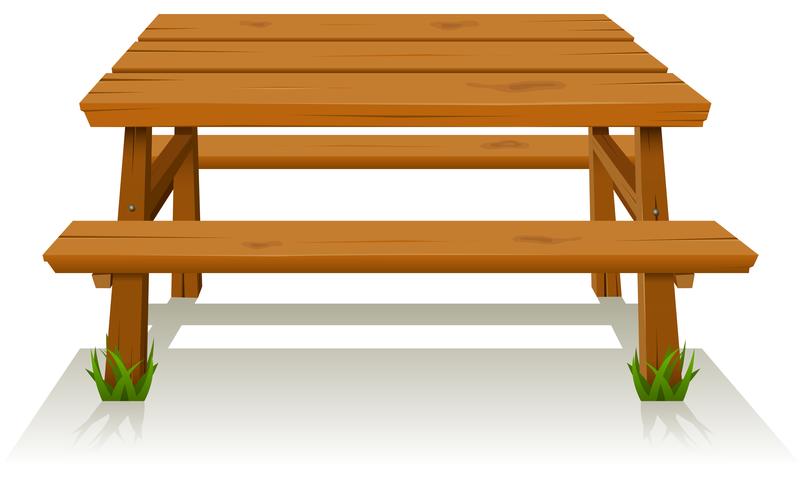 Mesa de picnic de madera vector