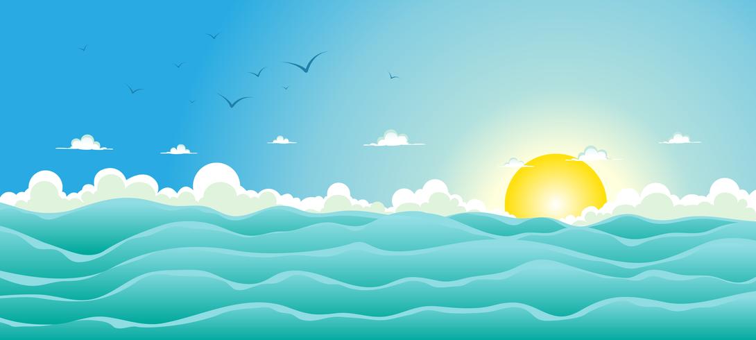 Summer Ocean Background vector