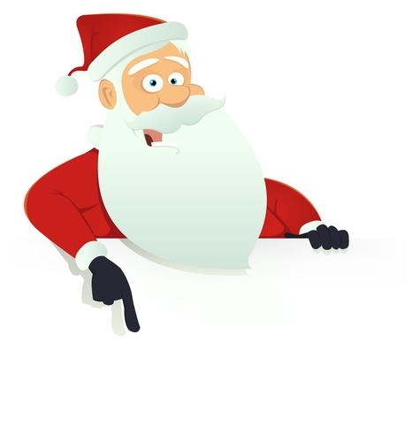 Santa Claus muestra en blanco vector