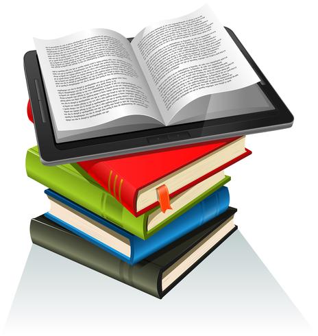 Book Stack And Tablet PC vector