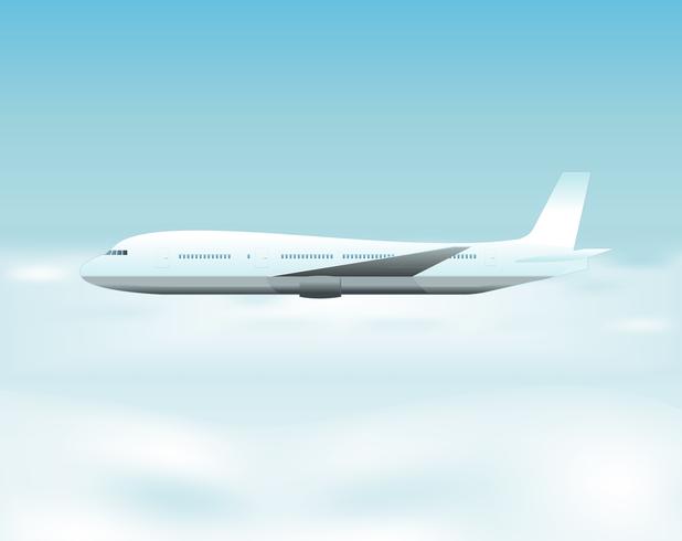 Airplane Flying Above The Clouds vector