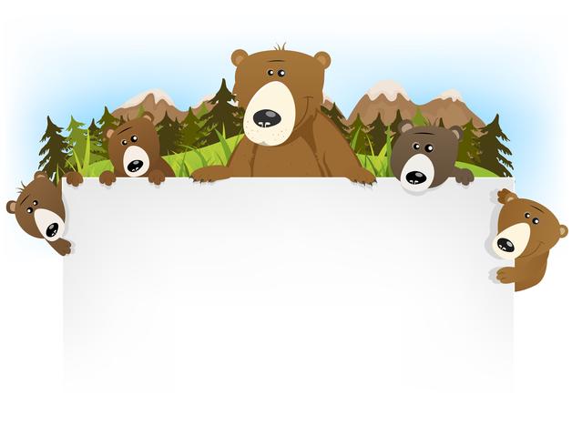 Cute Bear Family Background vector