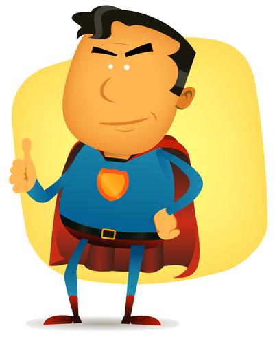 Personaje cómico de superman vector
