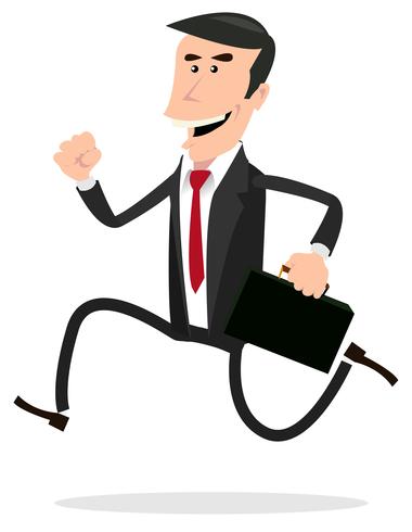 Cartoon Hurried Businessman vector