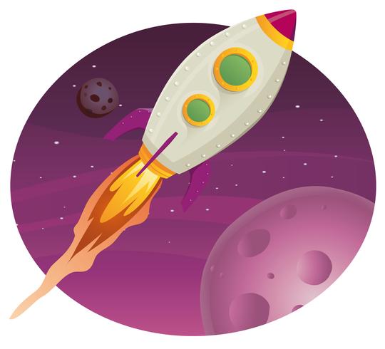 Rocket ship Flying In Space vector